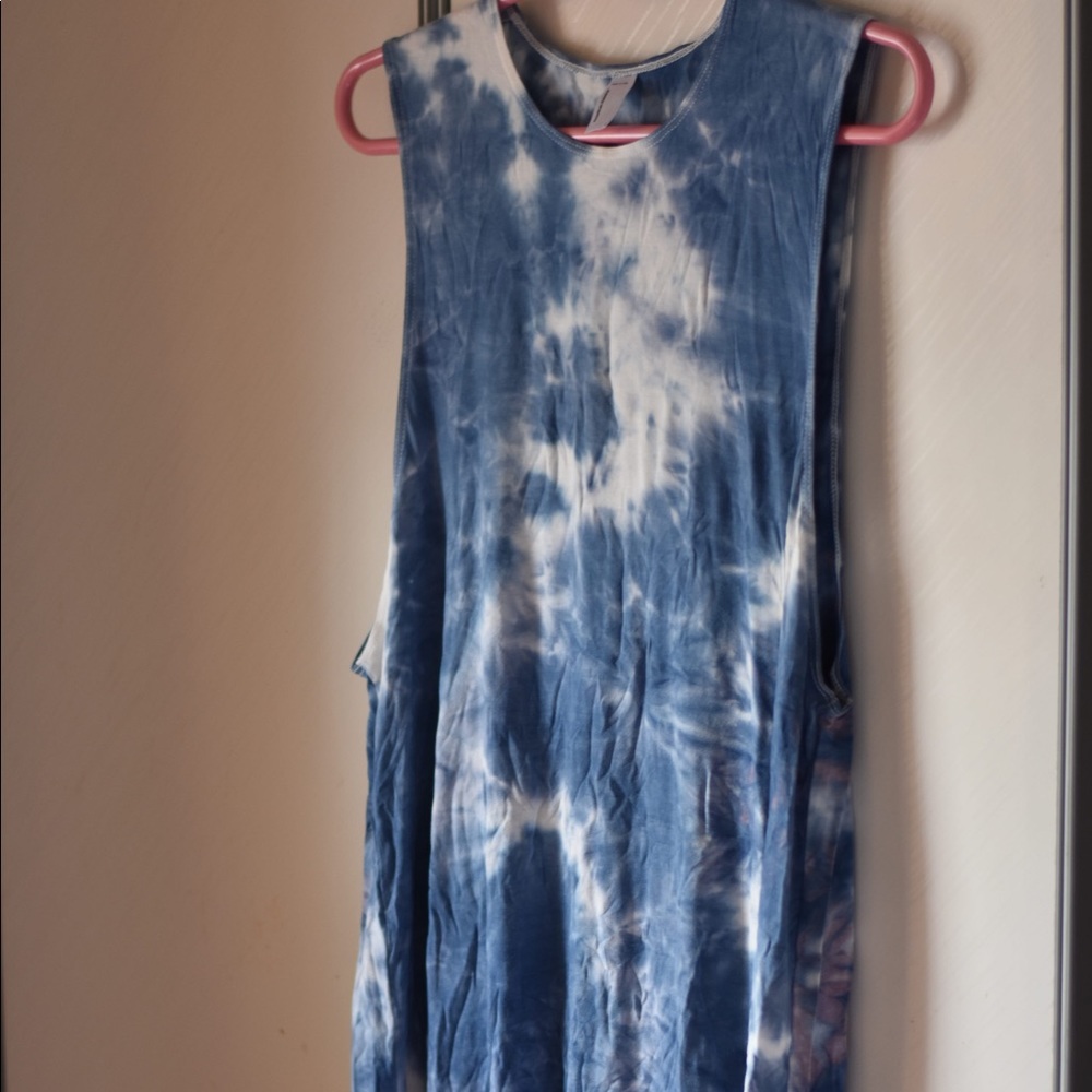 NWOT American Apparel blue tie dye dress